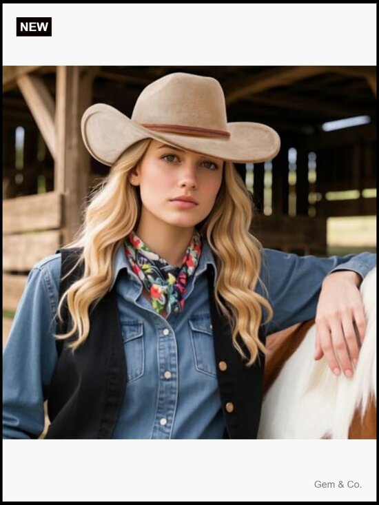 Classic Felt Wide Brim Cowboy Hat with Belt Buckle Retro Panama Rolled Up Unisex main image 7